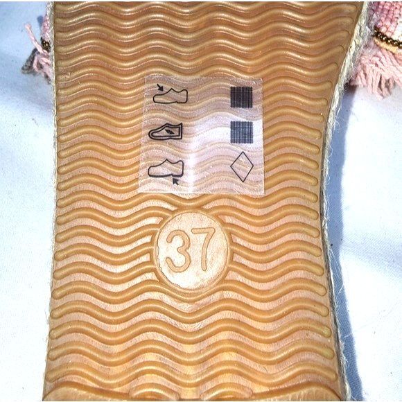 Z&L Pink Beaded‎ Espadrilles Slides Sandals Size EU 37/US 6 - Picture 8 of 9